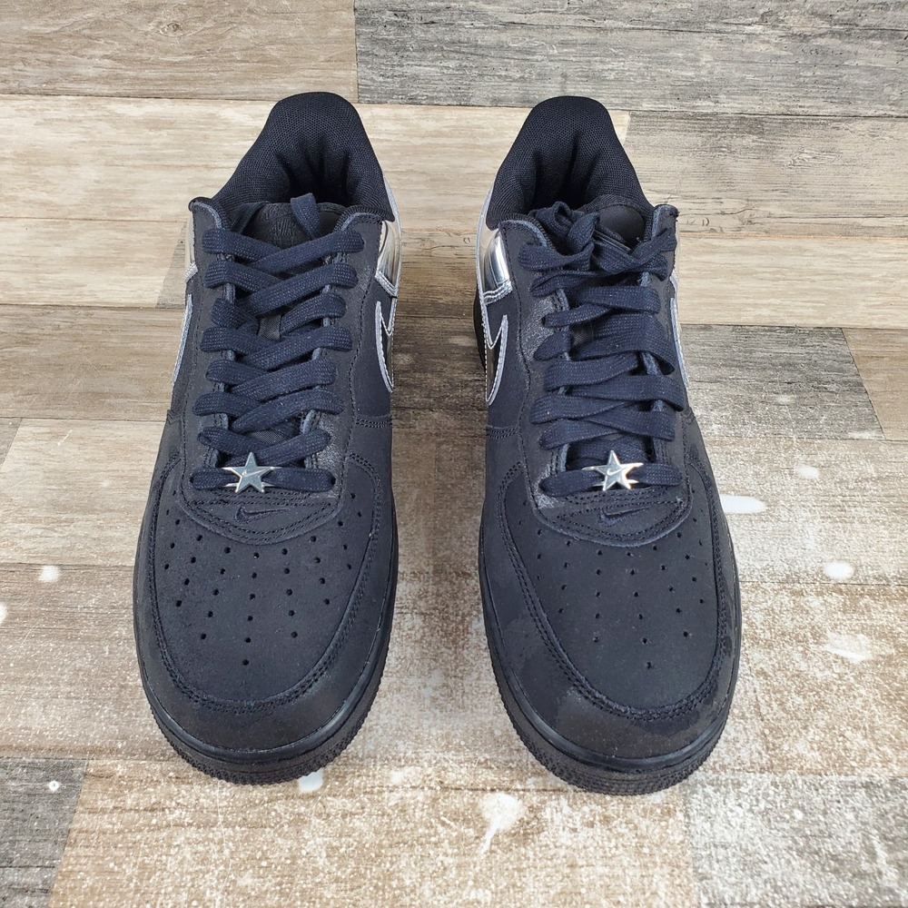 Nike Air Force 1 Low Retro All-Star Mens Shoes Sz 10.5 Black Lace Up Sneakers - Picture 2 of 10